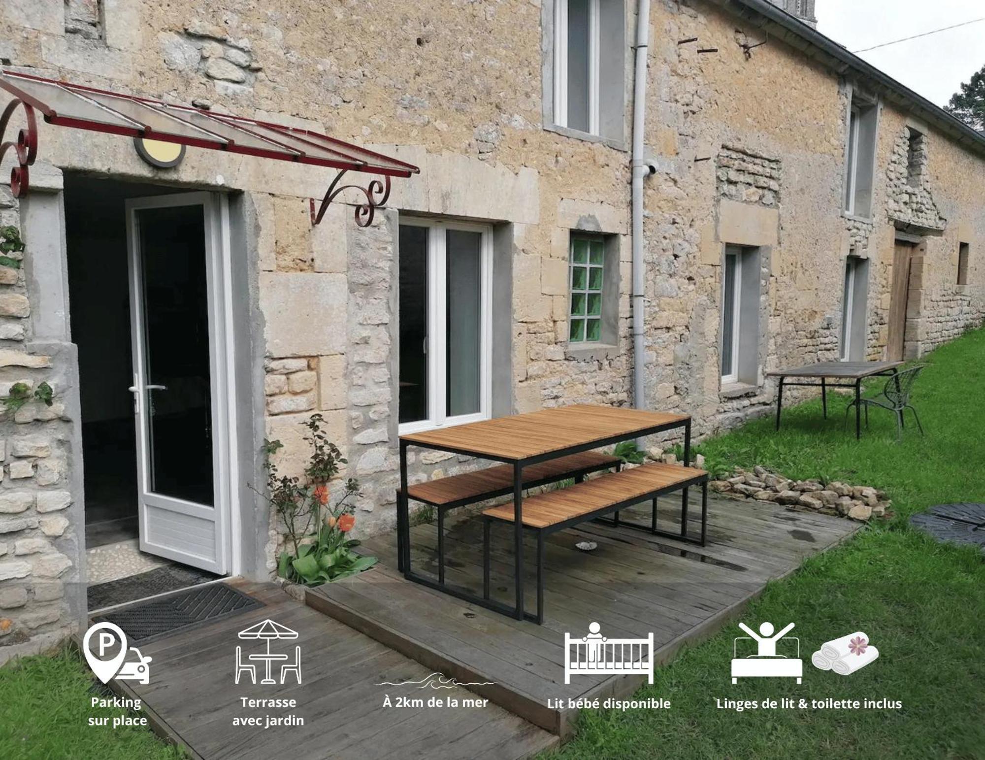 Maison Renovee En Pierres Sejour Spacieux Avec Jardin Et Terrasse Amenagee Pres Omaha Beach & Bayeux A 5Mn De La Mer Tous Commerces Commes Ngoại thất bức ảnh